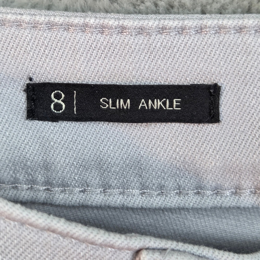 Talbots Cotton Blend Slim Ankle Pants Womens Sz 8 Flawless Five-Pocket Gray Blue - Picture 3 of 9
